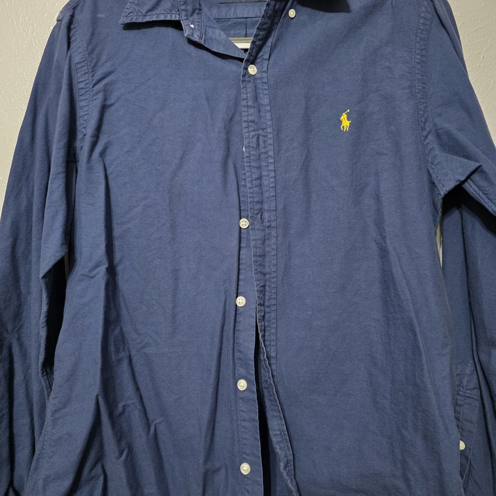 Ralph Lauren Navy Blue Casual Button Down Shirt